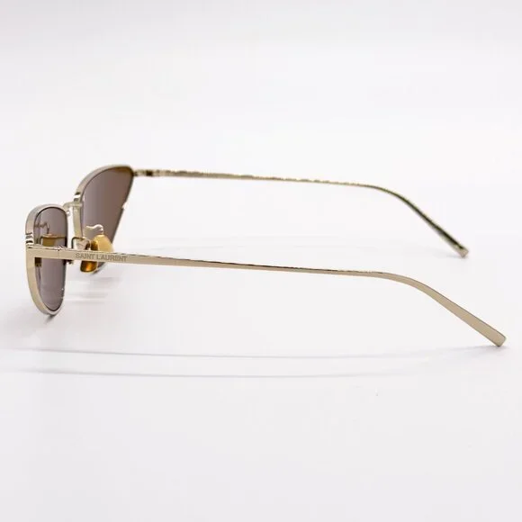 NEW SAINT LAURENT SL 487 003 WOMEN GOLD BROWN SUNGLASSES SAINT LAURENT SL487 003